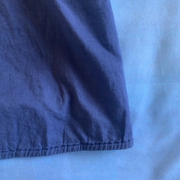 Navy Semi Sheer Ruffle Blouse - Picture 3 of 5